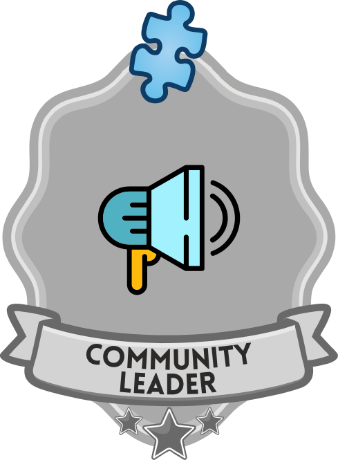 Earned all community badges +500 Community leader