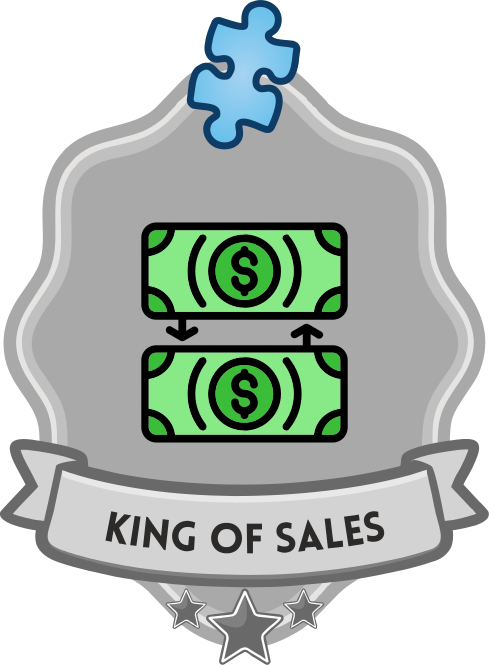 Earned all "for sale" badges +200 King of sales