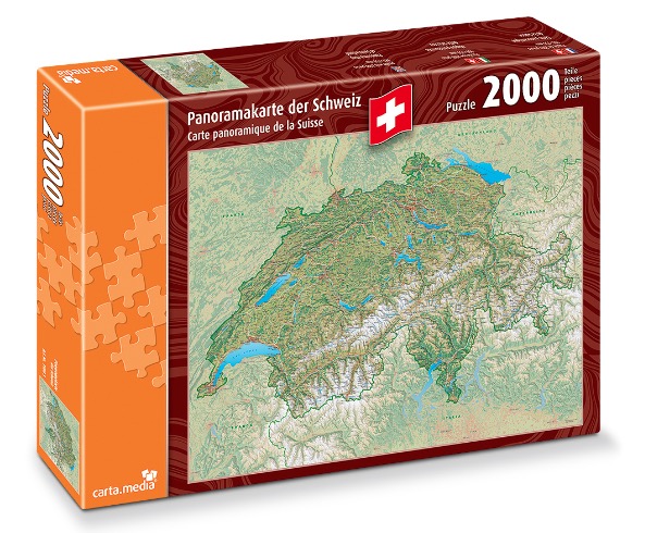 Panoramic Map of Switzerland